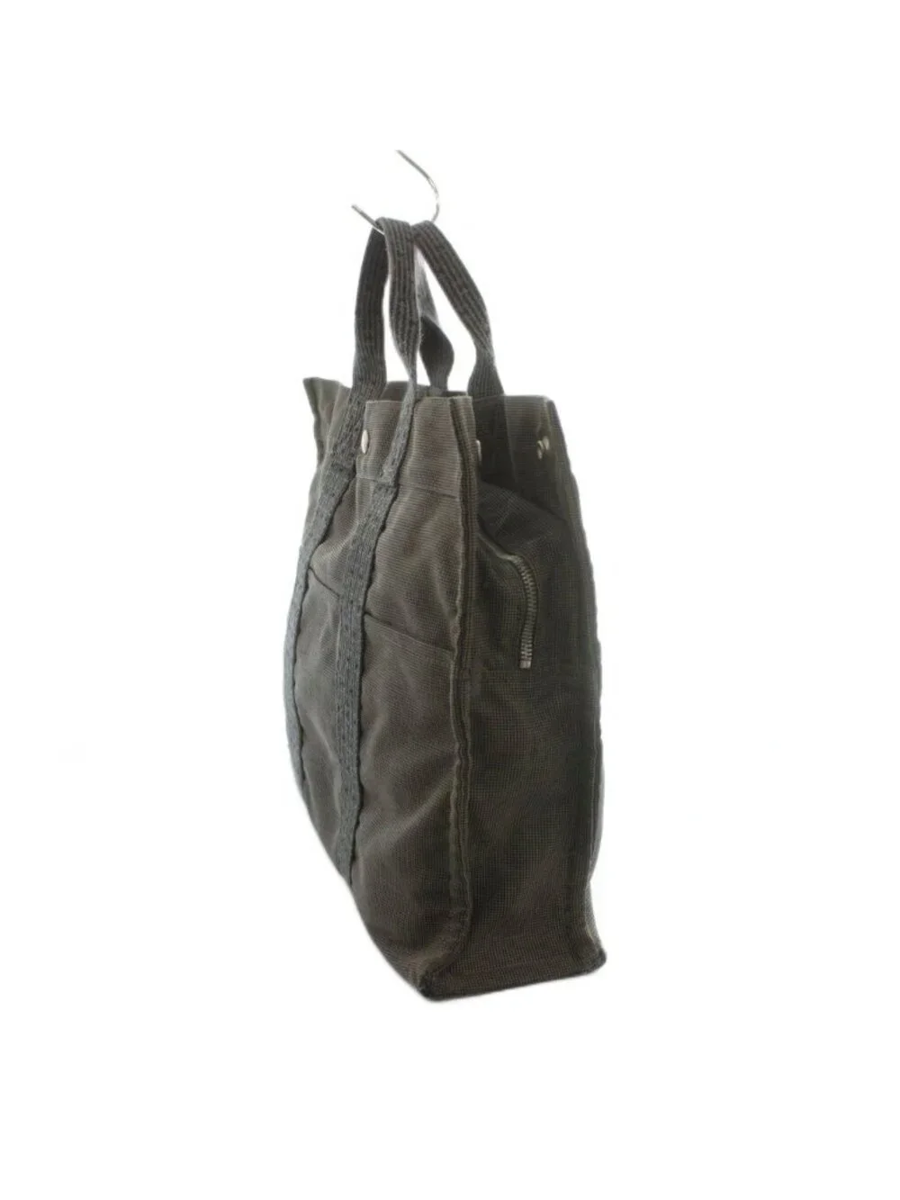 Hermes Her Line MM Tote Canvas Dark Gray